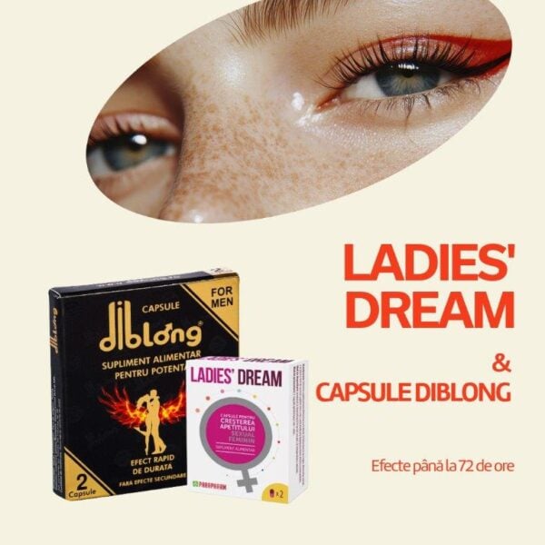 Pachet Ladies' Dream, 2 capsule, Parapharm + Capsule premium pentru potență, 1 cutie x 2 buc, Diblong