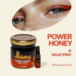 Pachet Diblong Miere afrodisiac Power Honey, 43 g + Delay Spray pentru întârzierea ejaculării, 30 ml
