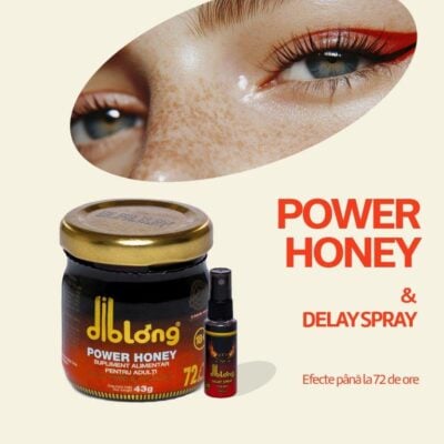 Pachet Diblong Miere afrodisiac Power Honey, 43 g + Delay Spray pentru întârzierea ejaculării, 30 ml