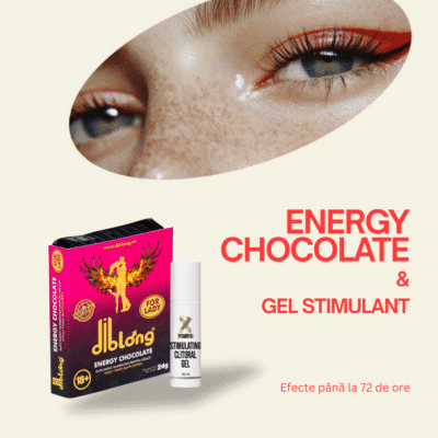 Pachet Energy Chocolate pentru femei, 24 g, Diblong + Stimulating Clitorial Gel XPower, 60 ml, Labophyto