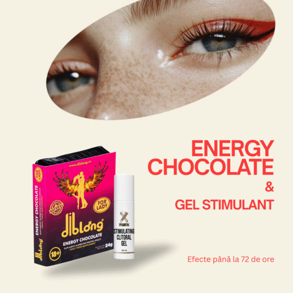 Pachet Energy Chocolate pentru femei, 24 g, Diblong + Stimulating Clitorial Gel XPower, 60 ml, Labophyto