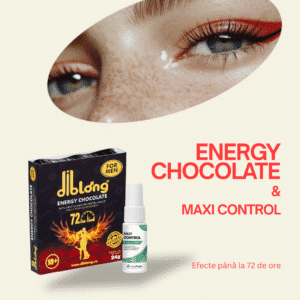 Pachet Energy Chocolate pentru bărbați, 24 g, Diblong + Spray MAXI CONTROL, 15 ml, Labophyto