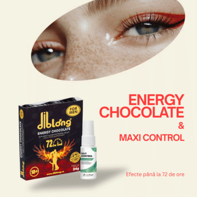 Pachet Energy Chocolate pentru bărbați, 24 g, Diblong + Spray MAXI CONTROL, 15 ml, Labophyto