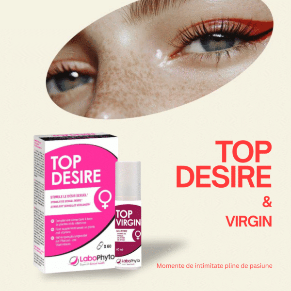 Pachet TOP Afrodisiac Desire, 60 capsule + gel Virgin, 60 ml, Labophyto