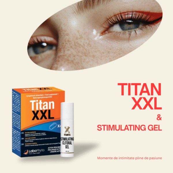 Pachet Titan XXL, 4 capsule + Stimulating Clitorial Gel XPower, 60 ml, Labophyto