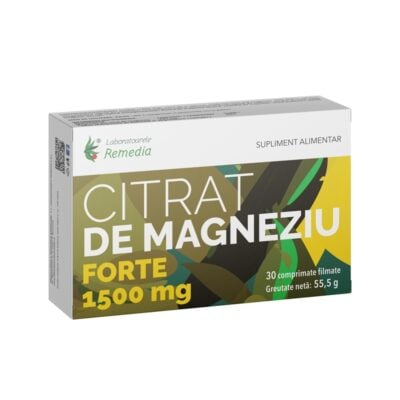 Citrat de magneziu forte, 1500 mg, 30 comprimate, Remedia