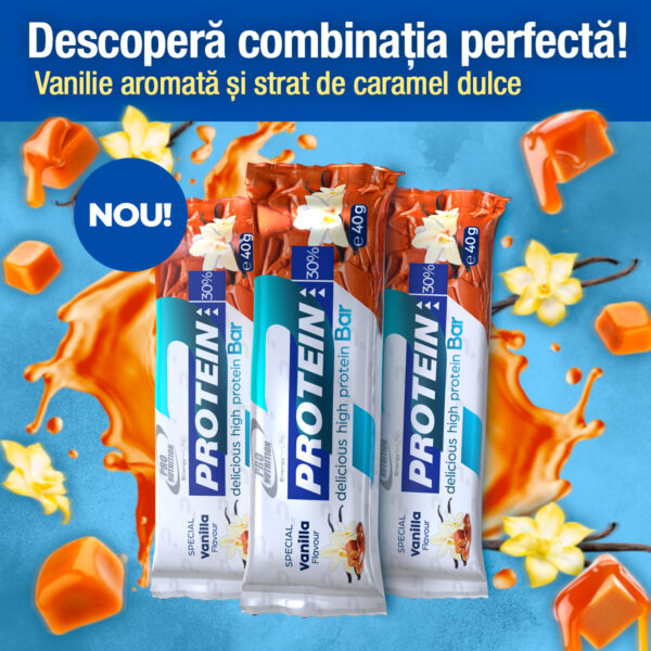 Cutie 12 batoane proteice Protein Bar vanilie-caramel, Pro Nutrition