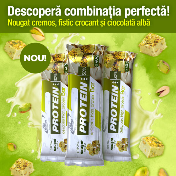 Cutie 12 batoane proteice Protein Bar nougat-fistic, Pro Nutrition