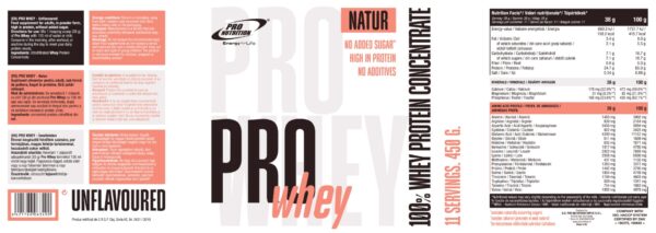 Pro Whey Natur 450g, Pro Nutrition