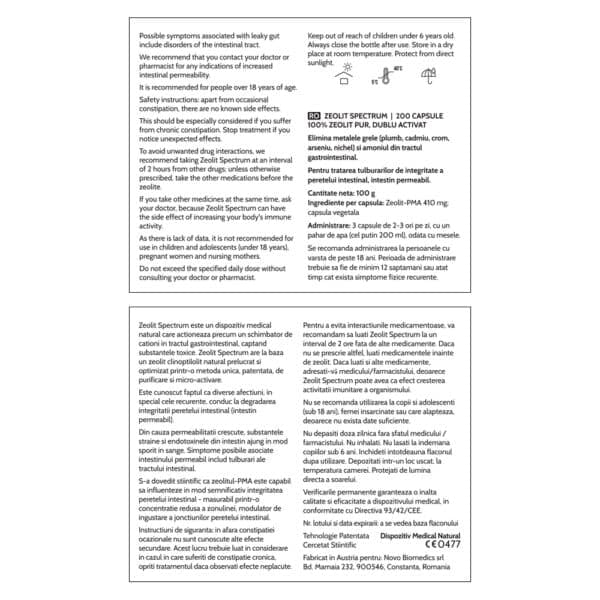 Zeolit Spectrum, 200 capsule vegetale