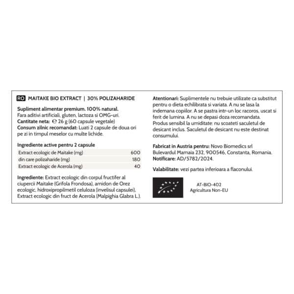 Maitake Bio Extract, 60 capsule vegetale