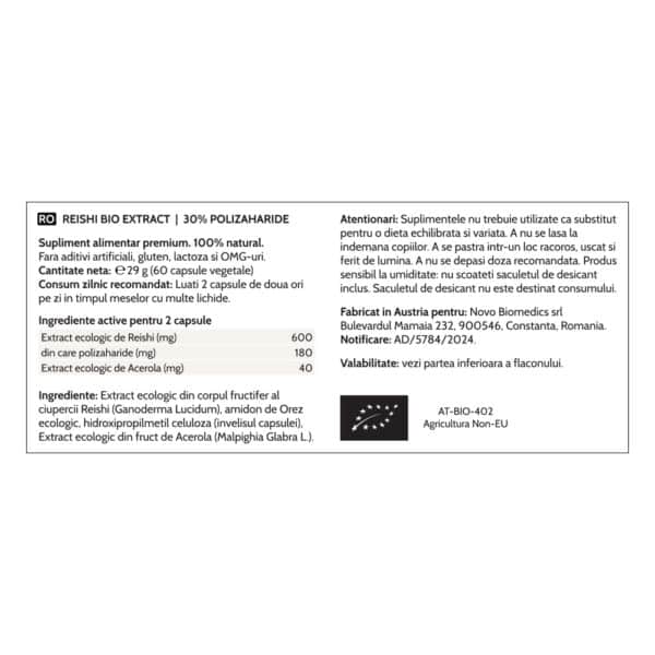 Reishi Bio Extract, 60 capsule vegetale
