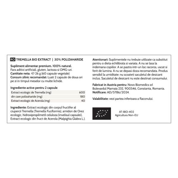 Tremella Bio Extract, 60 capsule vegetale