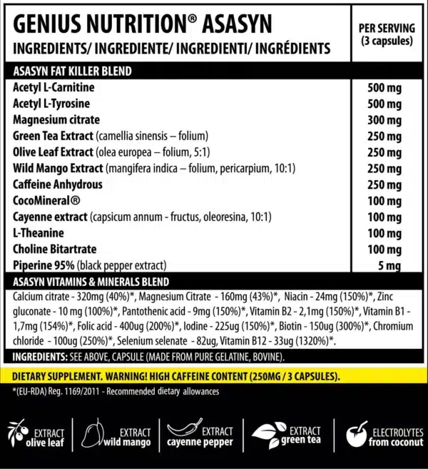 ASASYN, 180 caps, Genius Nutrition