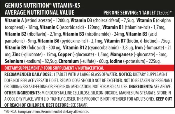 VITAMIN-X5, 120 tabs, Genius Nutrition