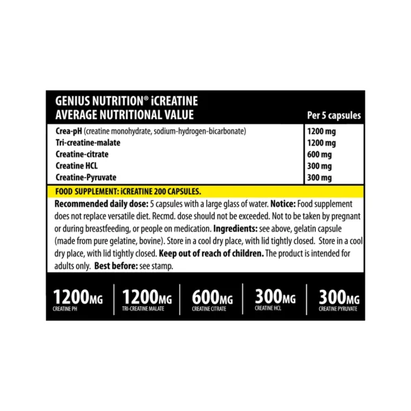 iCREATINE, 200 caps, Genius Nutrition
