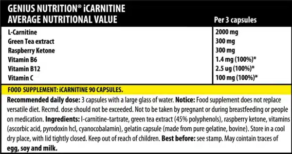 iCARNITINE, 90 caps, Genius Nutrition