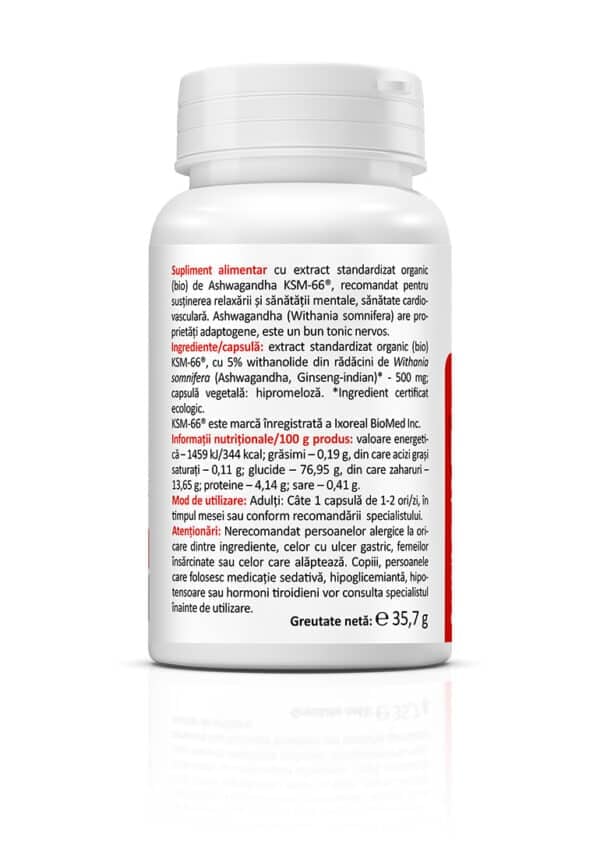 Ashwagandha KSM-66 Forte 500 mg, 60 capsule, Zenyth