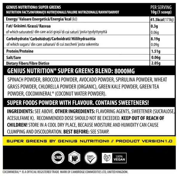 SUPER GREENS, 300g, Genius Nutrition