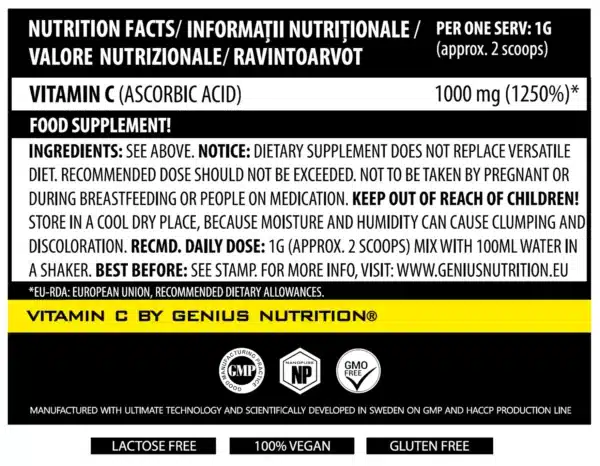 VITAMIN C, 200g, Genius Nutrition