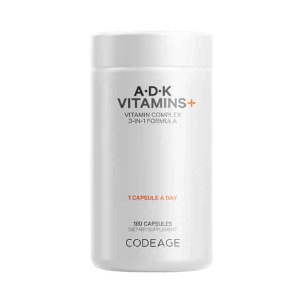 CodeAge ADK Vitamin Supplement, Formula pentru o piele sanatoasa, oase puternice si sistem imunitar activ, 180 cps CodeAge ADK Vitamin Supplement, Formula pentru o piele sanatoasa, oase puternice si sistem imunitar activ, 180 cps