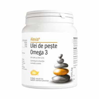 Ulei de pește Omega 3 1000mg, 120 capsule, Alevia Ulei de pește Omega 3 1000mg, 120 capsule, Alevia