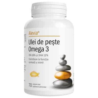Ulei de pește Omega 3 1000mg, 70 capsule, Alevia Ulei de pește Omega 3 1000mg, 70 capsule, Alevia