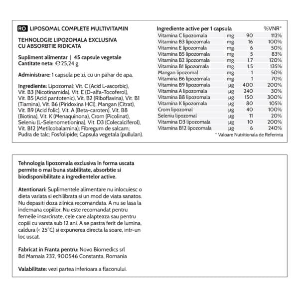 4000477524012-7 Liposomal Complete Multivitamin, 45 capsule vegetale