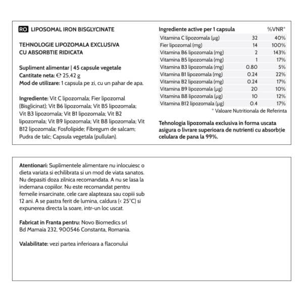 4003017411926-7 Liposomal Iron Bisglycinate, 45 capsule vegetale
