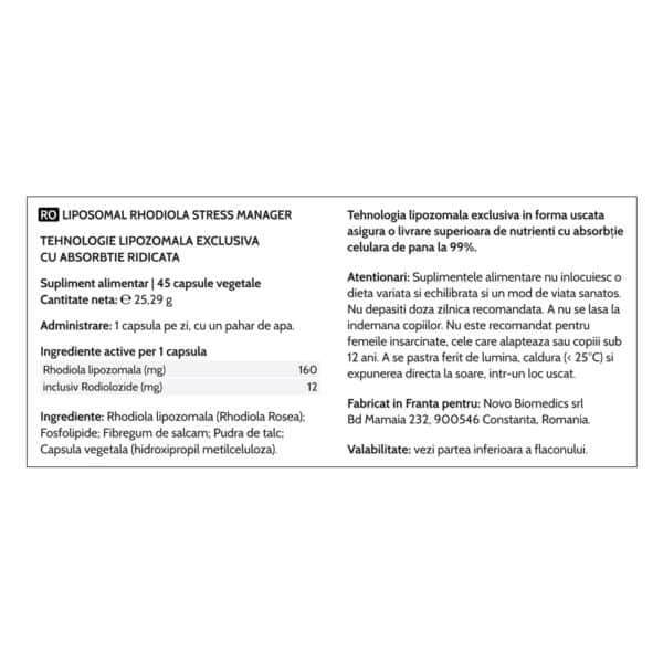 4003679154186-7 Liposomal Rhodiola Stress Manager, 45 capsule vegetale