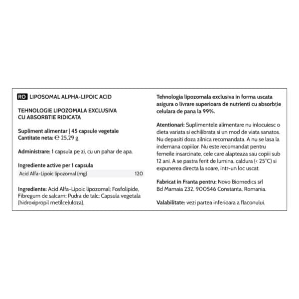 4004399342815-7 Liposomal Alpha-Lipoic Acid, 45 capsule vegetale