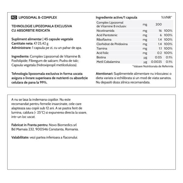 4004458447598-7 Liposomal B-complex, 45 capsule vegetale