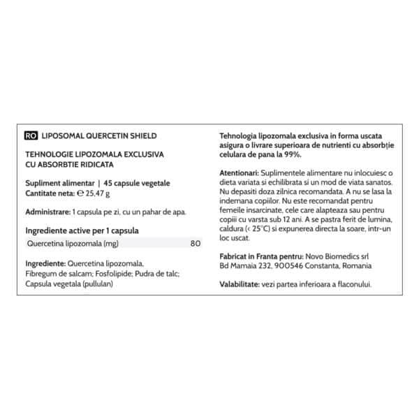Liposomal Quercetin Shield, 45 capsule vegetale