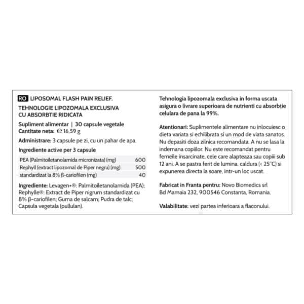 Liposomal Flash Pain Relief, 30 capsule vegetale