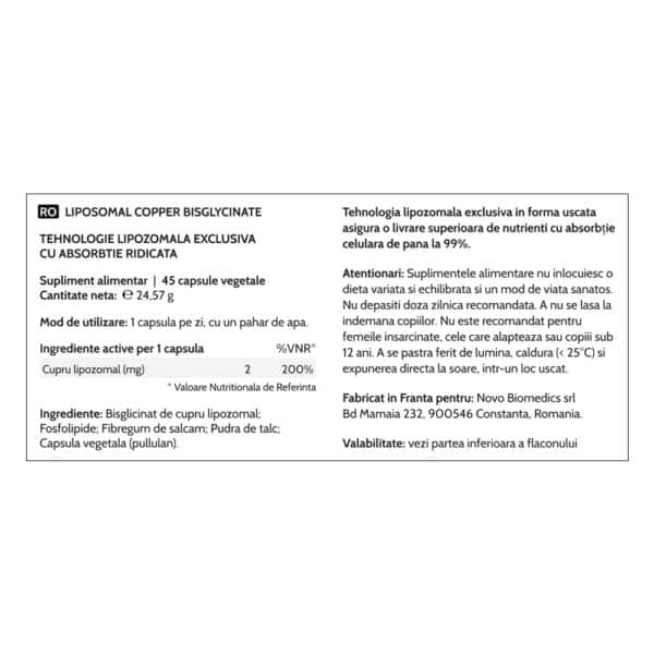 4007414118488-7 Liposomal Copper Bisglycinate, 45 capsule vegetale