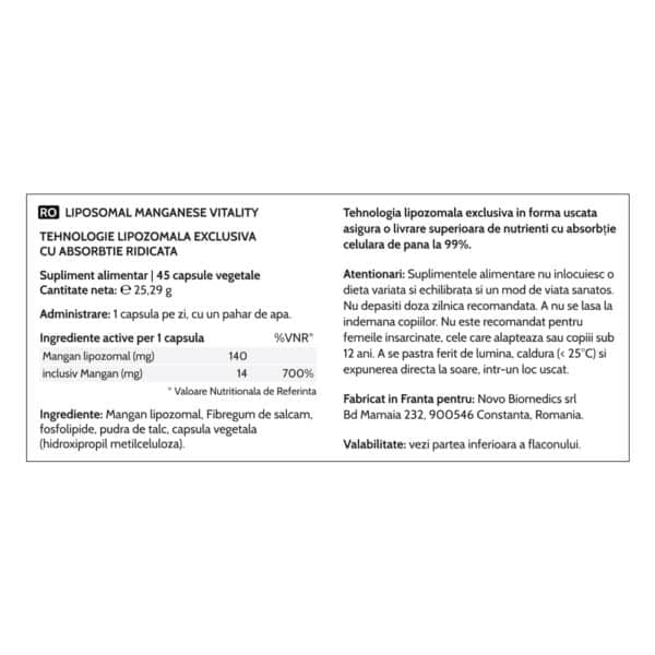4007709436747-7 Liposomal Manganese Vitality, 45 capsule vegetale