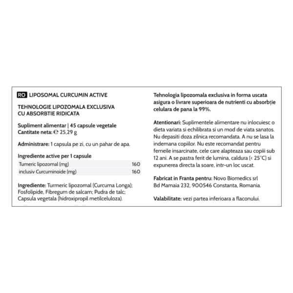 Liposomal Curcumin Active, 45 capsule vegetale