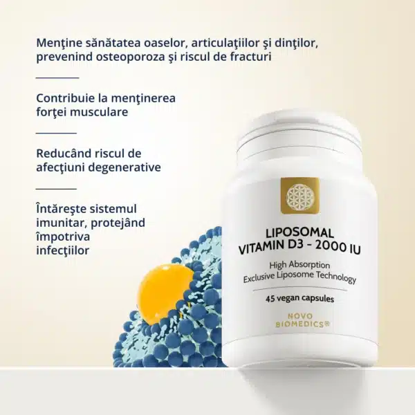 4009076444851-4 Liposomal Vitamin D3 - 2000 IU, 45 capsule vegetale