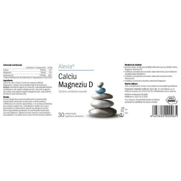 Calciu Magneziu D Pachet, 30 + 30 comprimate, Alevia