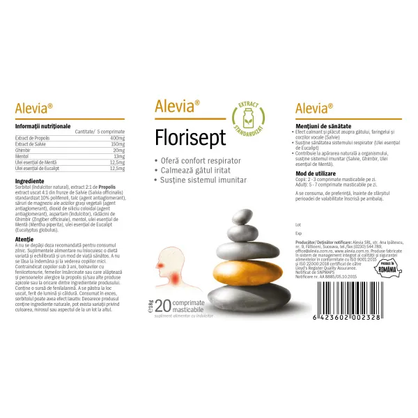 Florisept, 20 comprimate, Alevia