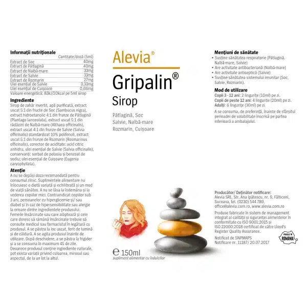 6423602007330-1 Gripalin Sirop, 150 ml, Alevia