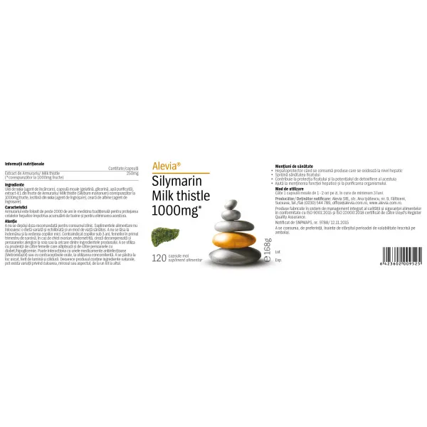 6423602009525-1 Silymarin Milk Thistle 1000mg*, 120 capsule, Alevia