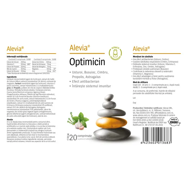 Optimicin, 20 comprimate, Alevia