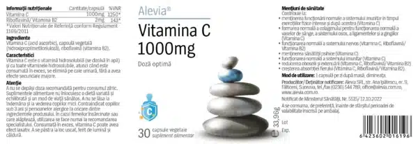 6423602016196-1 Vitamina C 1000mg, 30 capsule, Alevia