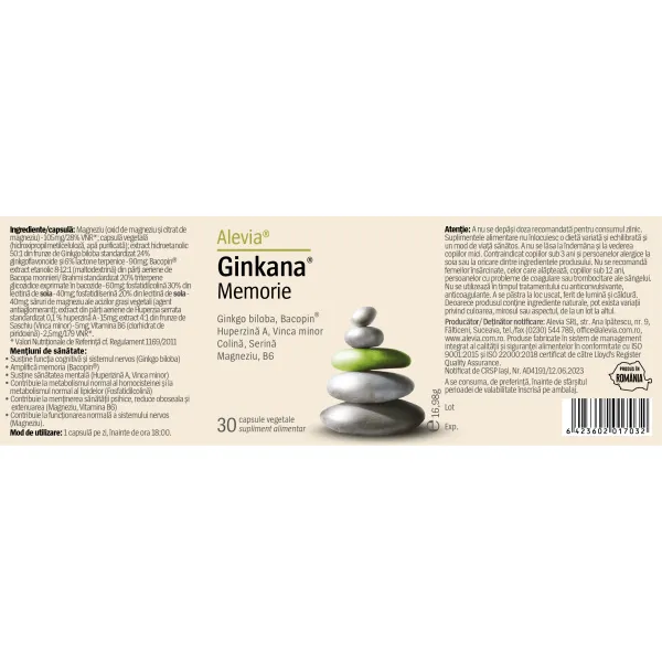 Ginkana Memorie, 30 capsule, Alevia