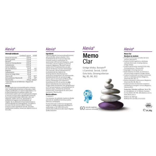 6423602017384-1 Memo Clar, 60 capsule, Alevia
