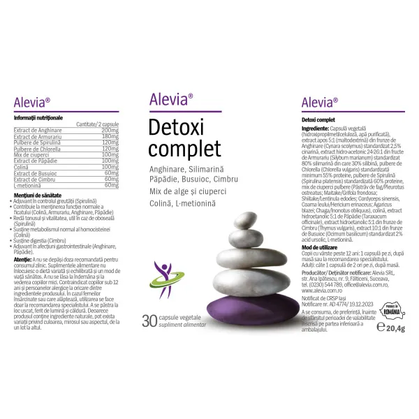 Detoxi Complet, 30 capsule, Alevia