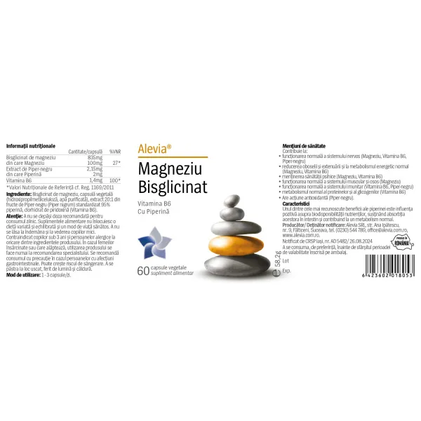 64236020180531-1 Magneziu Bisglicinat, 60 capsule, Alevia
