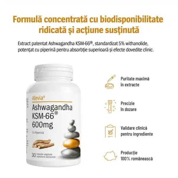 Ashwagandha KSM-66® 600mg, 30 capsule, Alevia