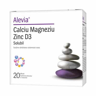 Calciu Magneziu Zinc D3 Solubil, 20 plicuri, Alevia